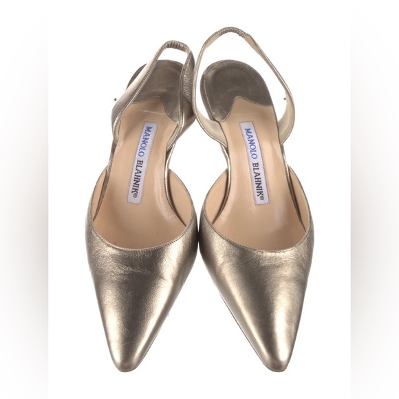 Shoes - MANOLO BLAHNIK Leather Slingback Pumps